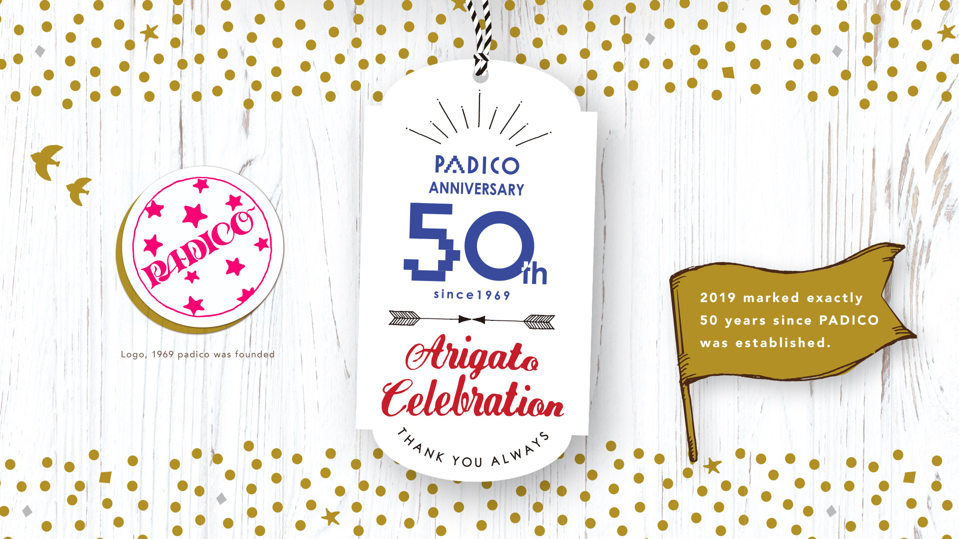 PADICO ANNIVERSARY 50th Arigato Celebration　2019 marked exactly 50 years since PADICO was established.