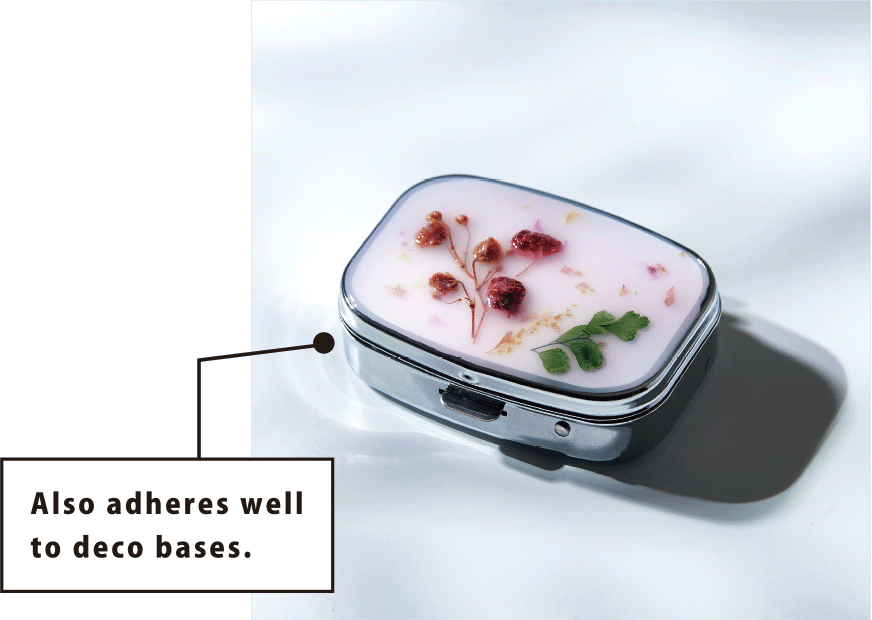 Also adheres well to deco bases.