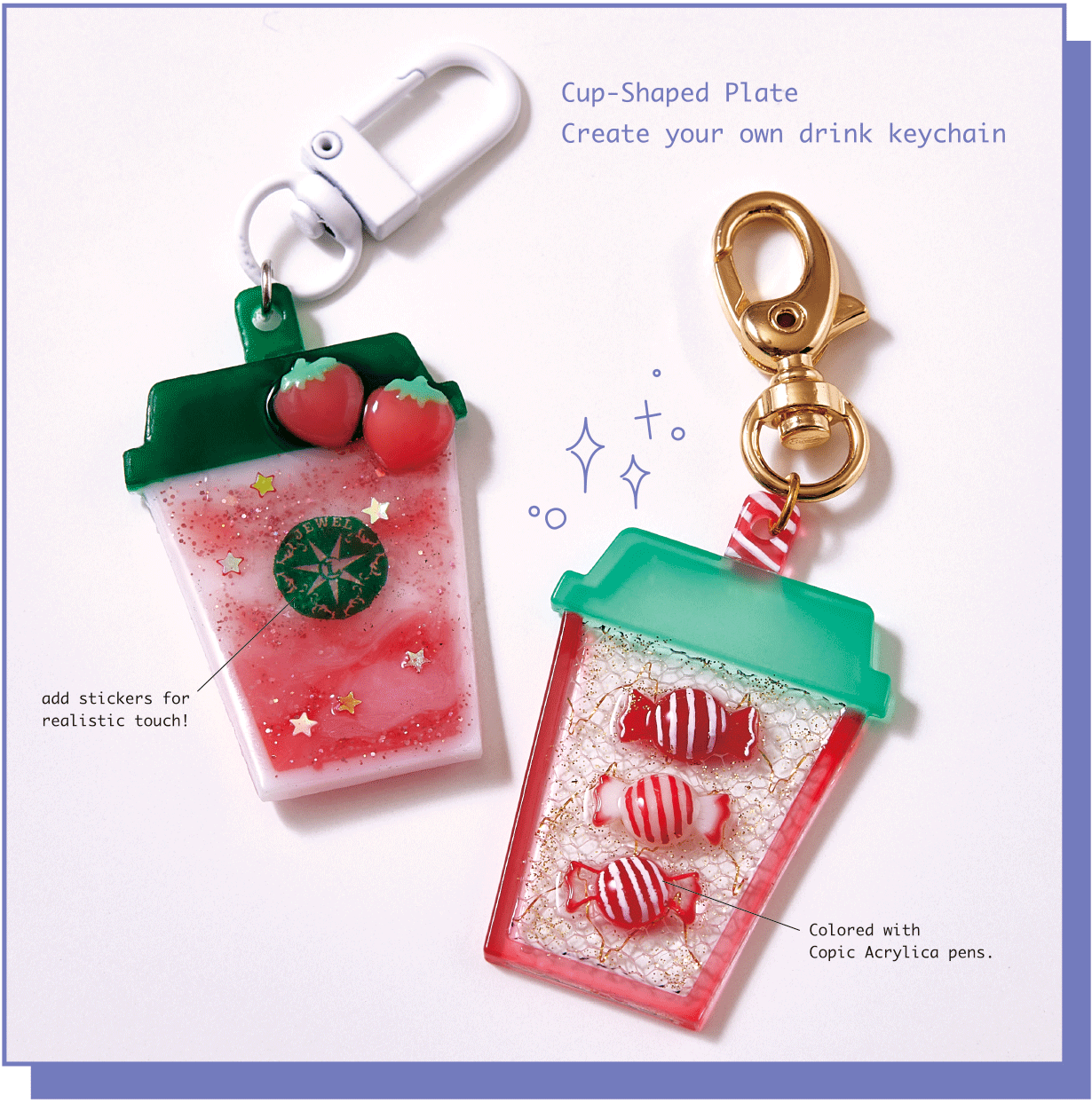 Cup-Shaped Plate Create your own drink keychain