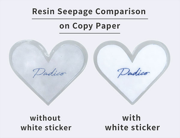 Resin Seepage Comparison on Copy Paper