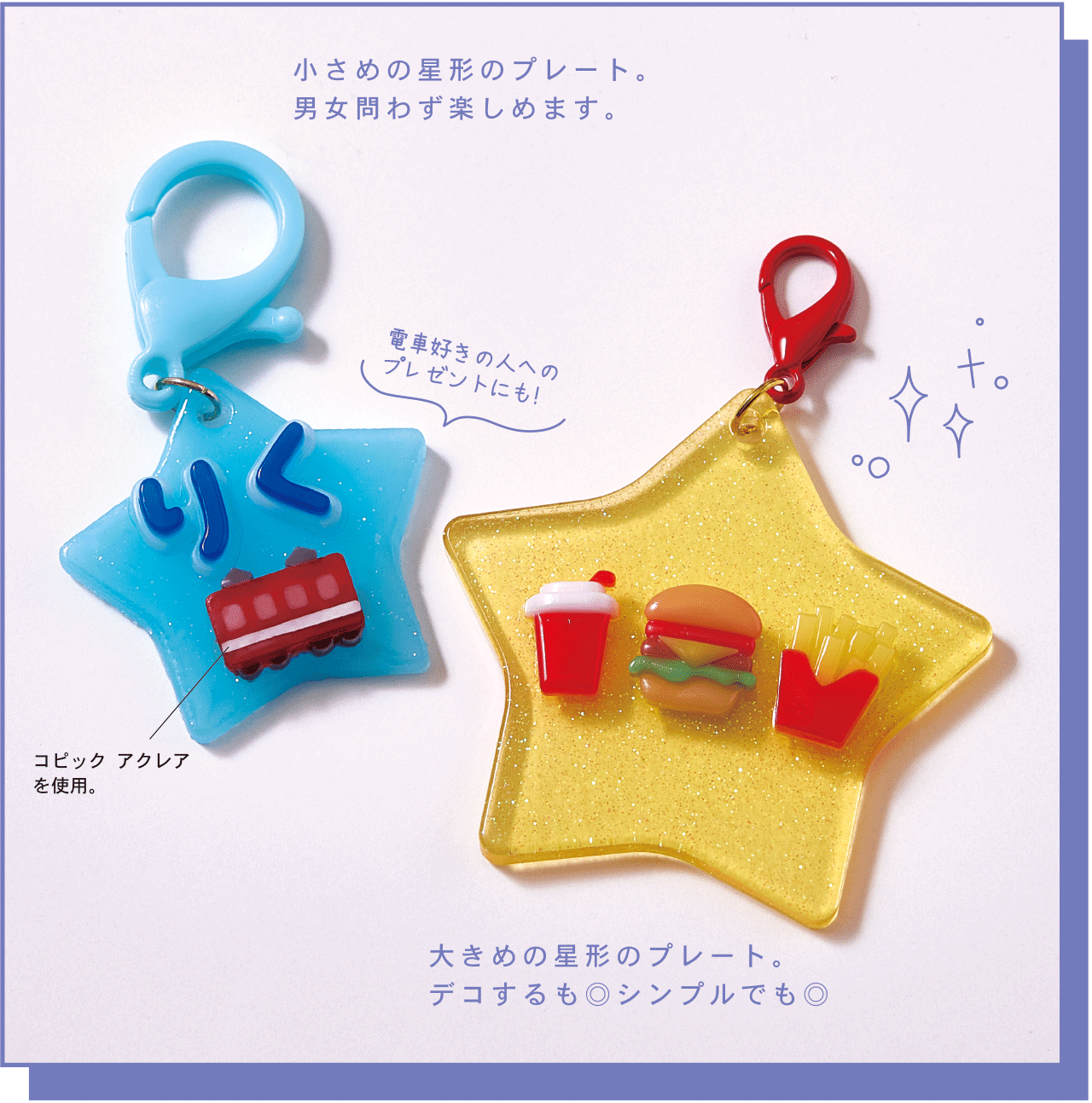 小さめの星形のプレート。男女問わず楽しめます。大きめの星形のプレート。デコするも◎シンプルでも◎